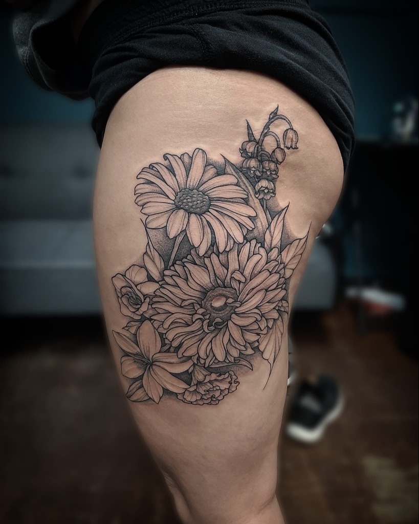 Botanical sleeve tattoo